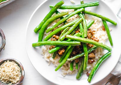 meat-with-rice-and-green-beans